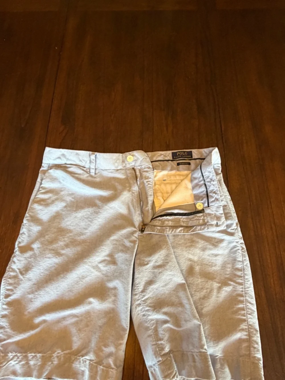 Polo Ralph Lauren Men's Casual Light Blue Cotton Shorts, Mid-Rise Size 32